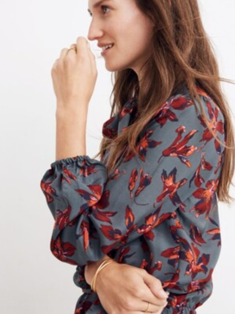 Madewell Silk Tie-neck Wrap Top in Winter Orchid Feminine Moody Work Women's XS - Picture 5 of 11